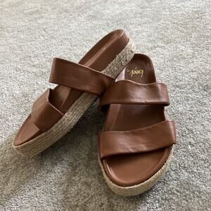 Been Twinspot Platform Leather Sandals Tan Brown Women's Size 7 slides